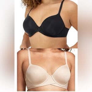 Maidenform One Fabulous Fit 2.0 Tailored T-shirt Underwire Demi Bra (2 bras) 34C